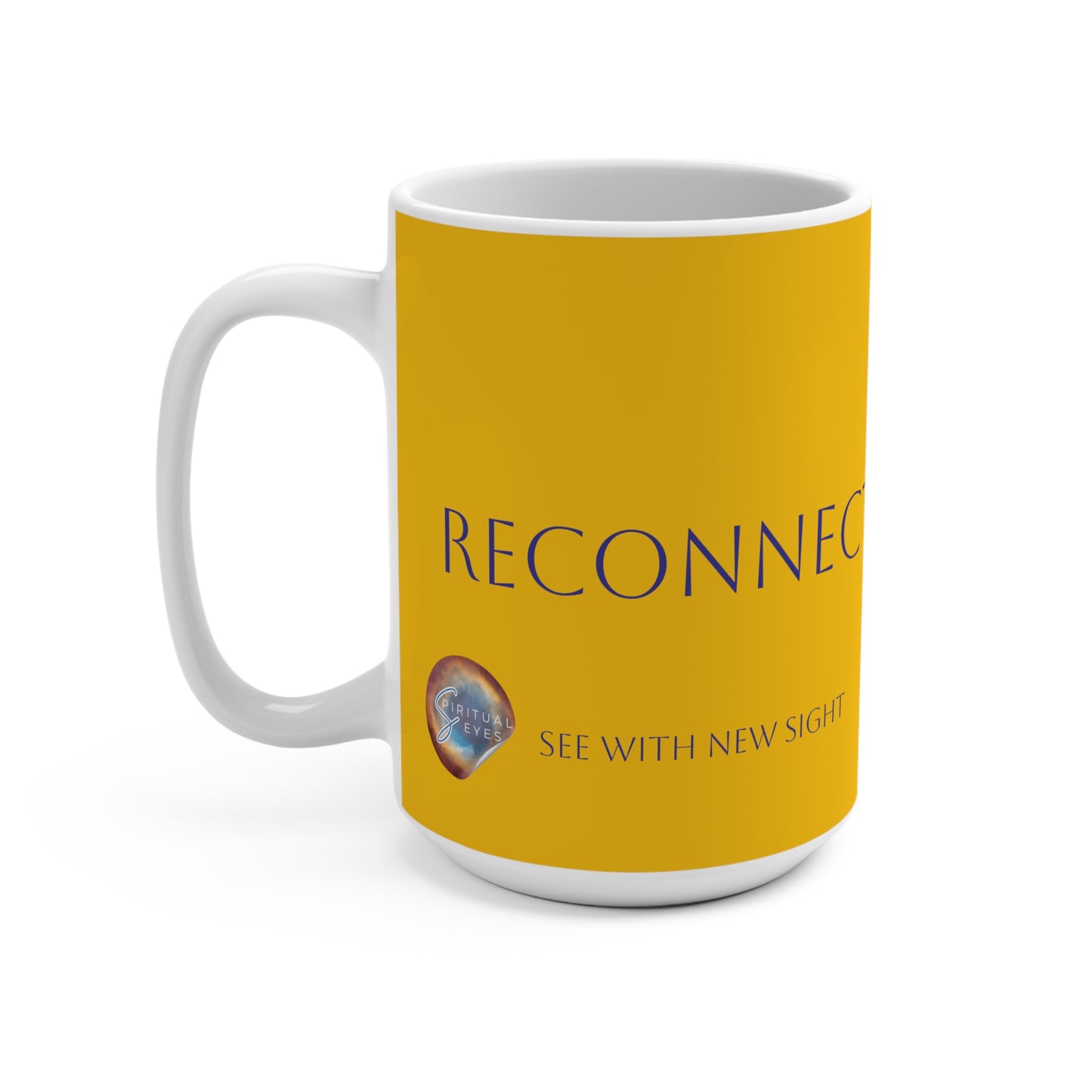 SpiritualEyes Vortex Yellow Landscape Mug 15oz - Meditation & Nature Theme