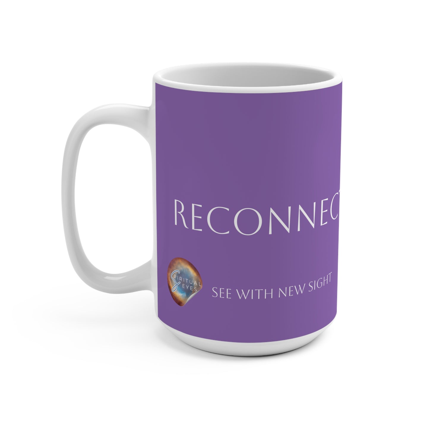 SpiritualEyes Vortex Landscape Purple Mug 15oz - Meditation & Nature Theme