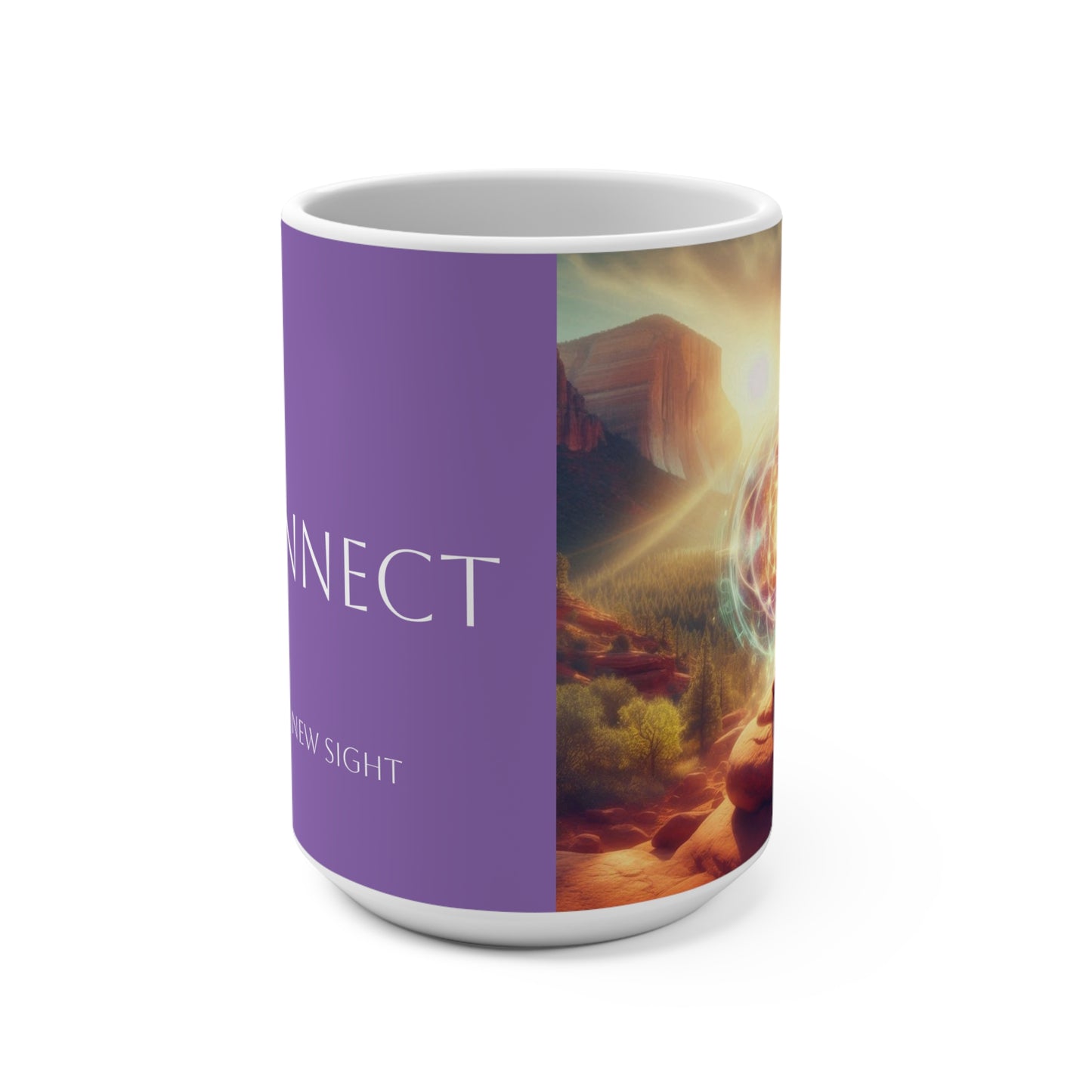 SpiritualEyes Vortex Landscape Purple Mug 15oz - Meditation & Nature Theme
