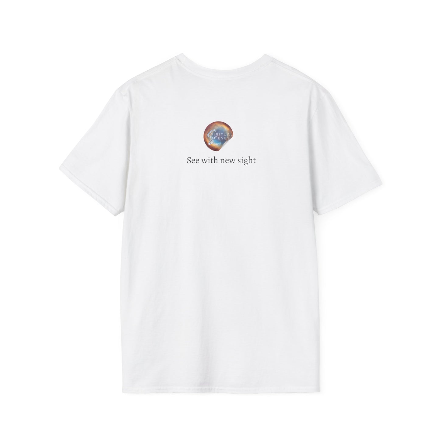 Camiseta unisex de estilo suave - "Ver con una nueva perspectiva" - Camiseta de arte cósmico para buscadores espirituales