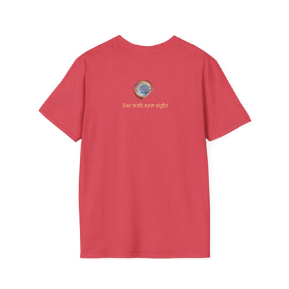 Camiseta unisex de estilo suave - "Ver con una nueva perspectiva" - Camiseta de arte cósmico para buscadores espirituales